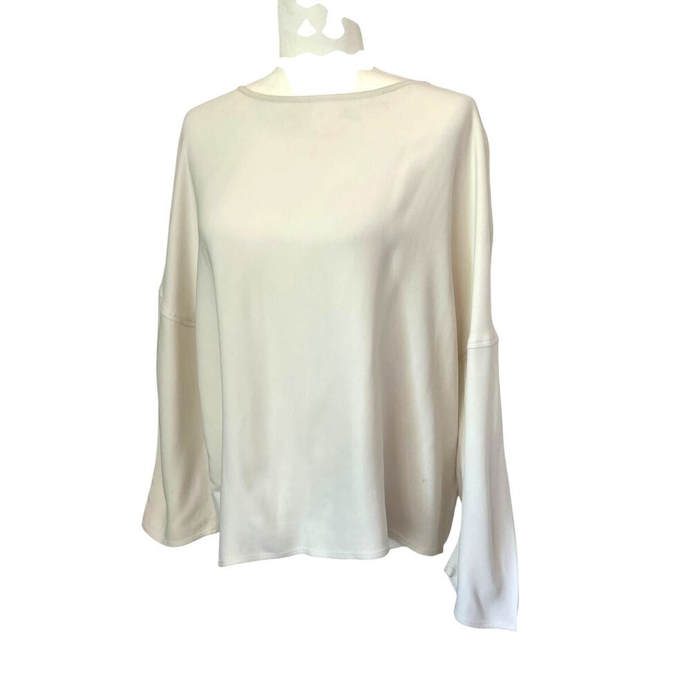 Helmut Lang White Long Sleeve Blouse Viscose SIze medium‎
